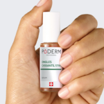 Gel anti-nerfs reproduit en flacon avec étiquette PODERM PROFESSIONAL et texte ONGLES CASSANTS.