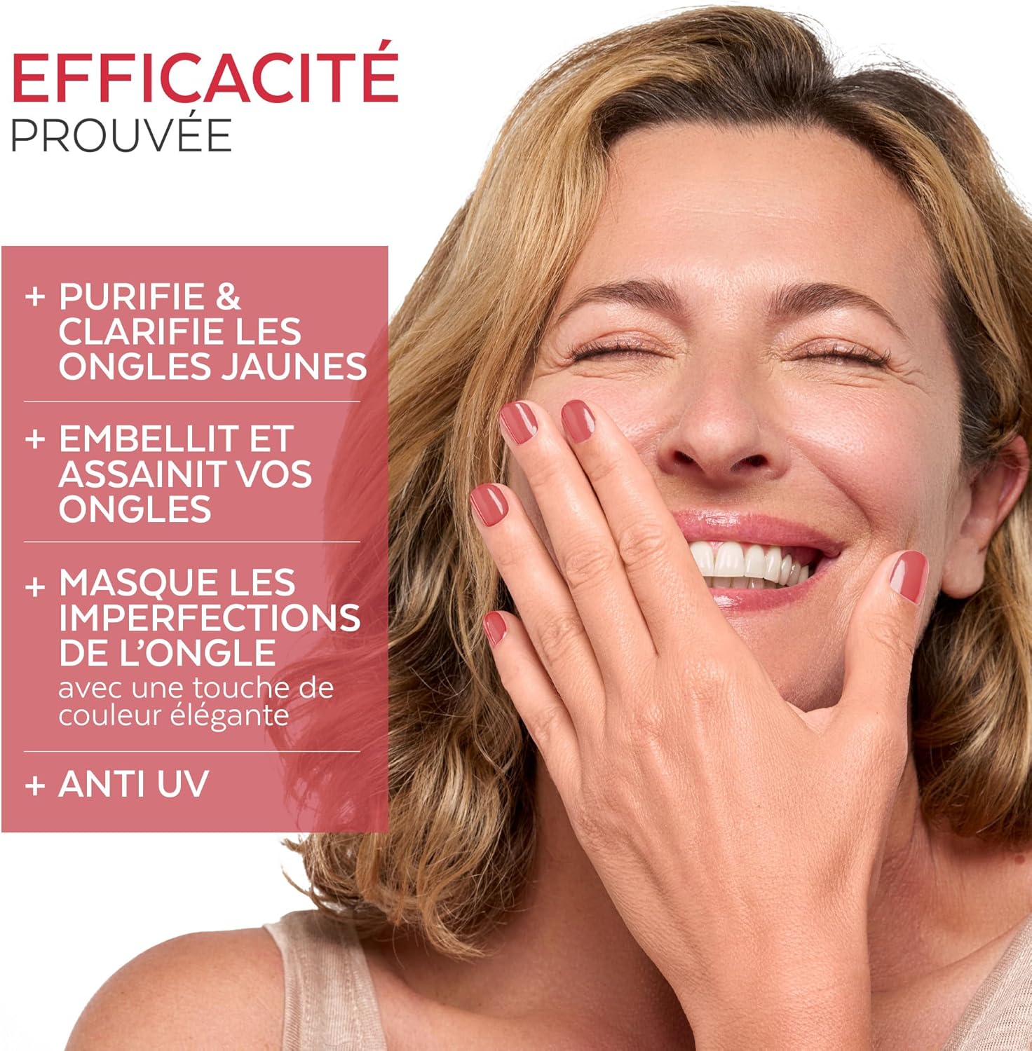 Éclat rosé: sourire, ongles vernis et bénéfices cosmétiques en clair et rouge